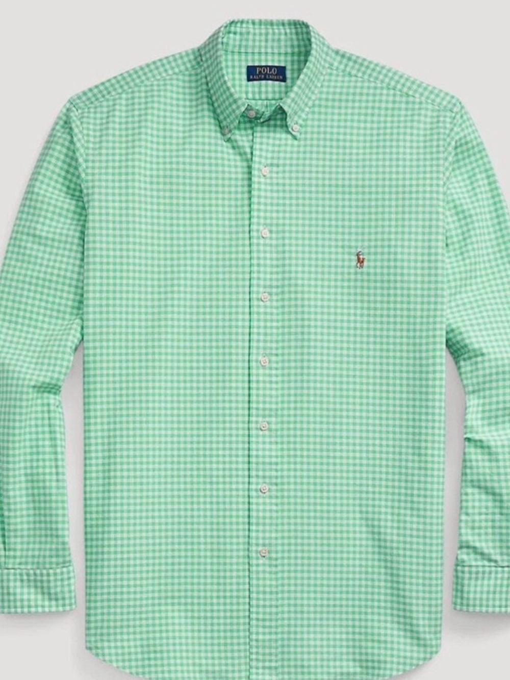 Ralph Lauren Oxford plaid Green Gingham Button-Down Shirt Size 14/16